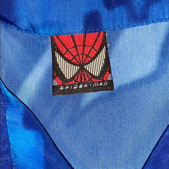 MARVEL Spiderman Graphic Button Up Top Tee Shirt Sleeve Blue Red Boys 5 - Picture 3 of 6